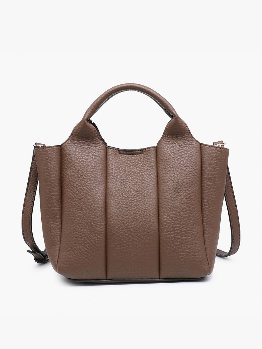 Chocolate Paneled Satchel Bag