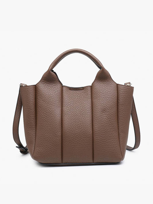 Chocolate Paneled Satchel Bag