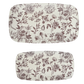Set of two Brown Delft melamine serving trays with vintage floral pattern displayed for fall entertaining and kitchen décor.