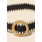 Wooden Round Buckle Braided Fashion Belt in Black