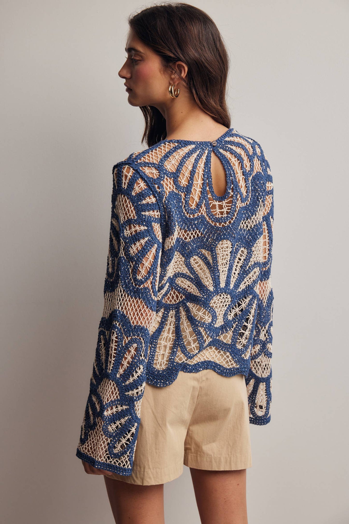 Crochet Floral Sweater