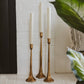 Gold Cast Iron Taper Candle Holders – Set of 3