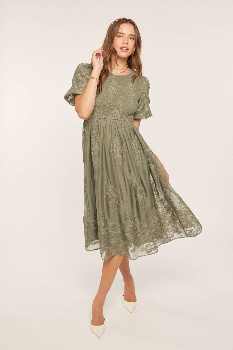 The Amelie Embroidered Midi Dress