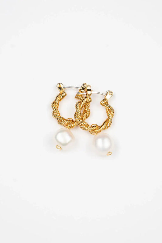 Brenda Grands Jewelry - Double Aspen Hoops Small With Pearls