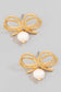 Ribbon Pearl Studs