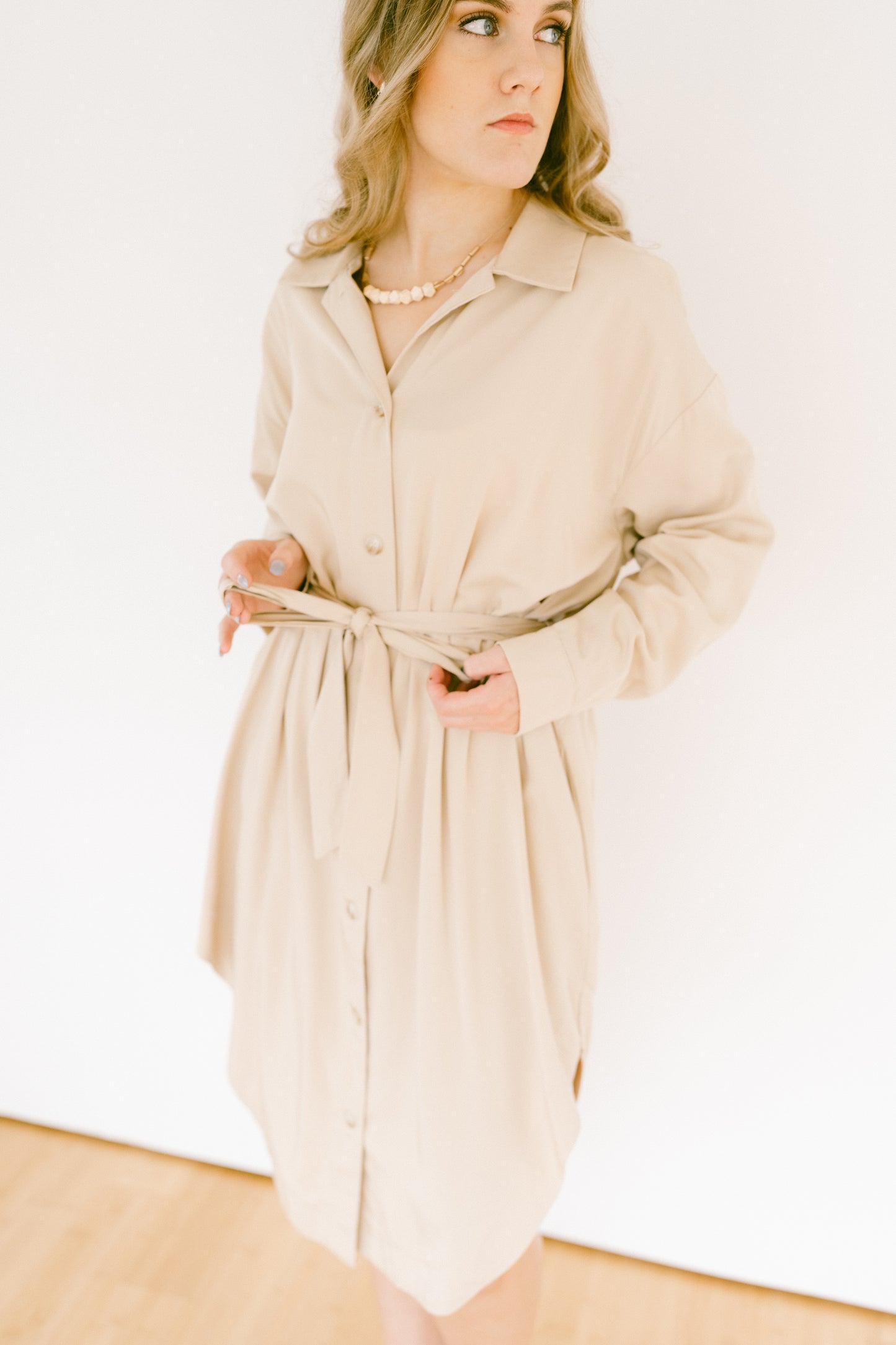 FINAL SALE-Gina Outerlayer Belted Dress