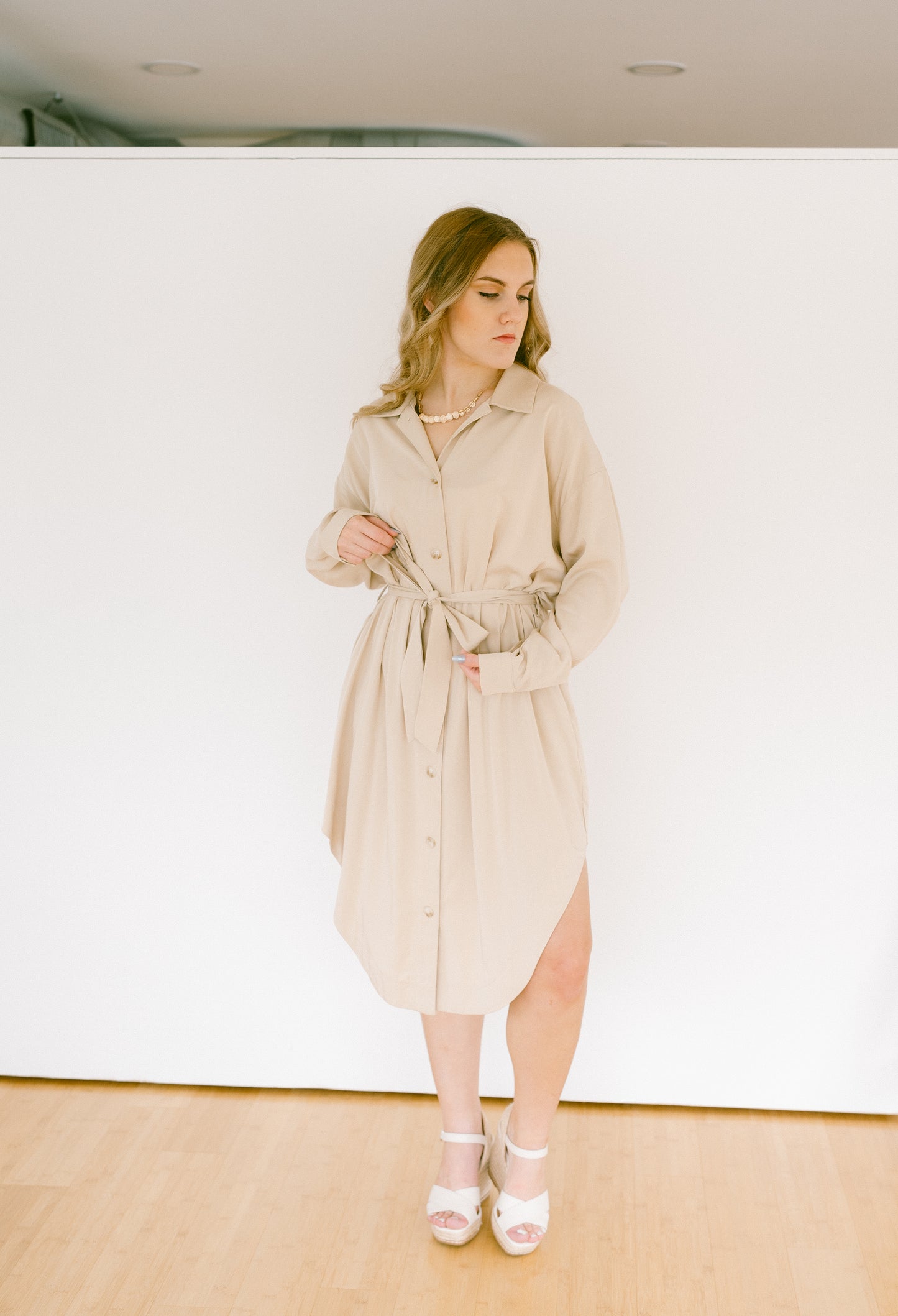 FINAL SALE-Gina Outerlayer Belted Dress