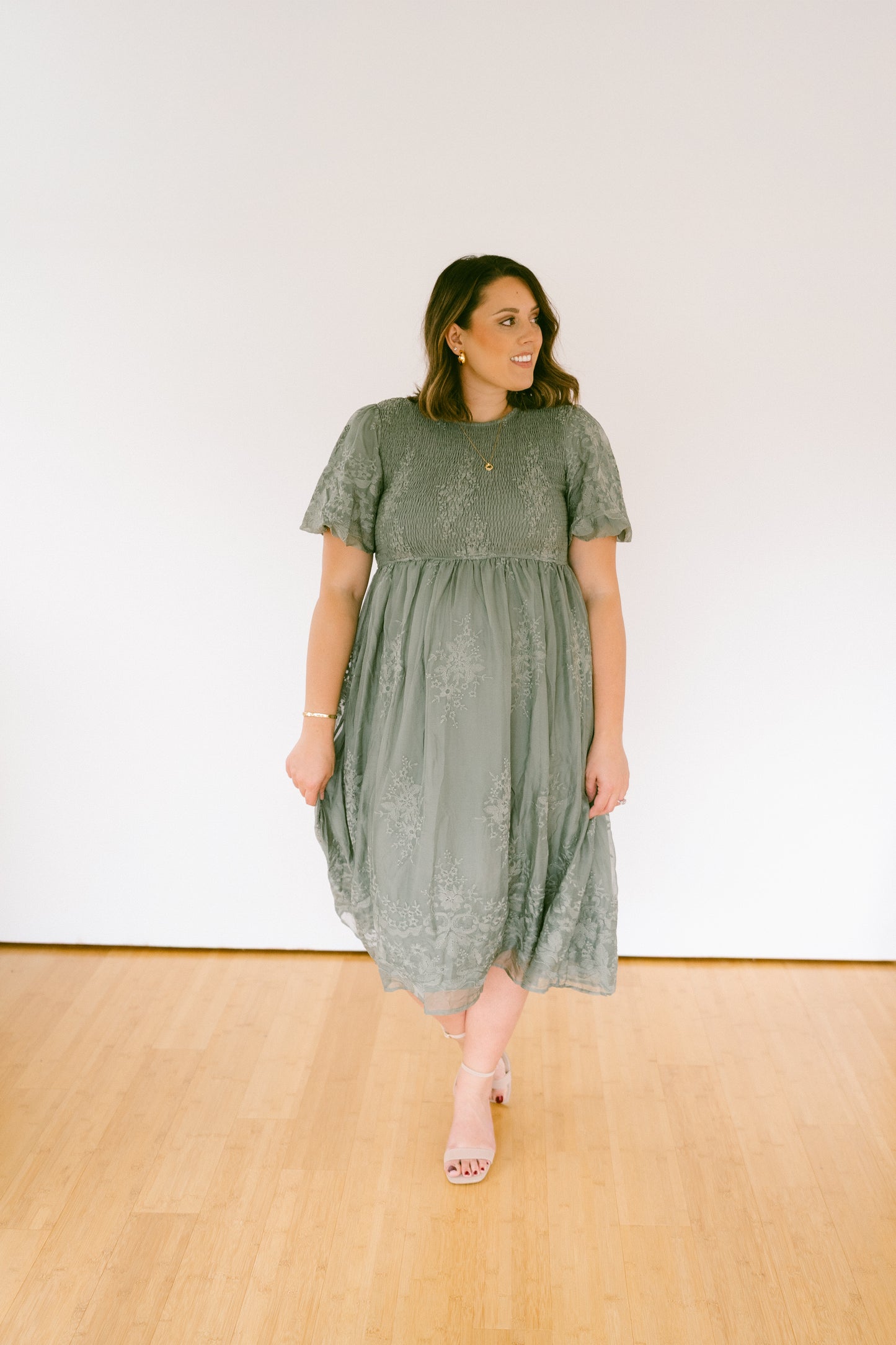 The Amelie Embroidered Midi Dress