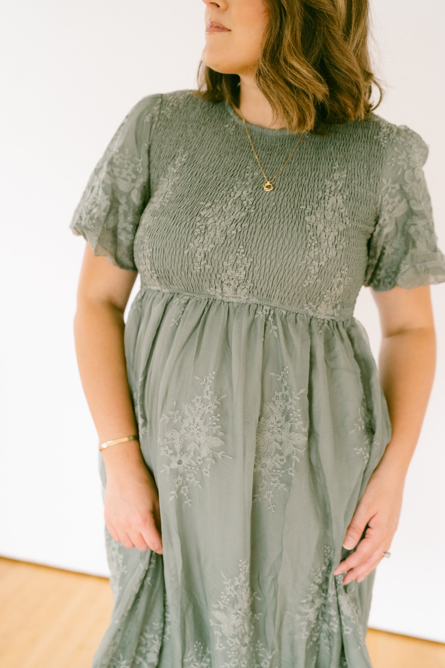 The Amelie Embroidered Midi Dress
