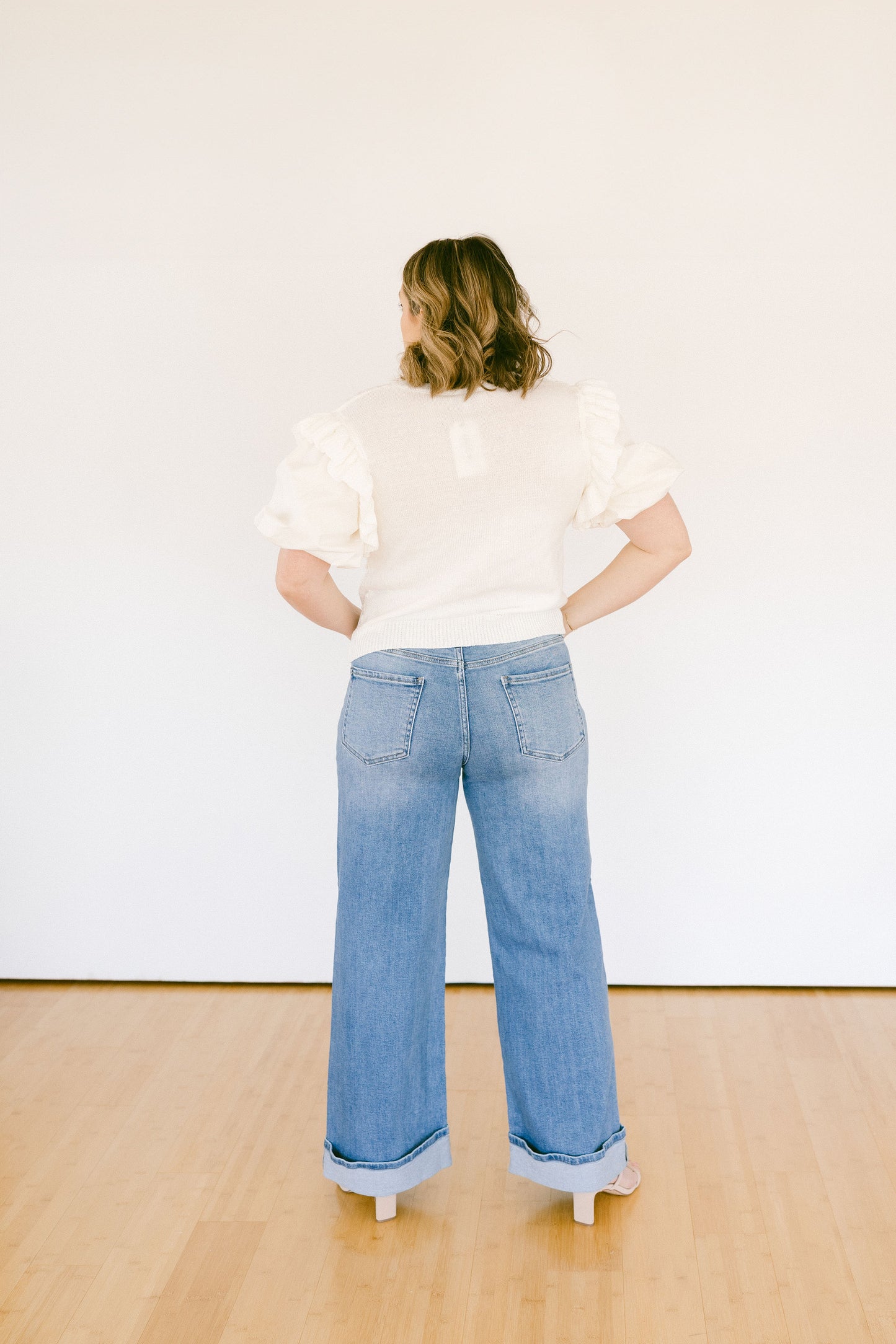 Cuffed Palazzo Jeans