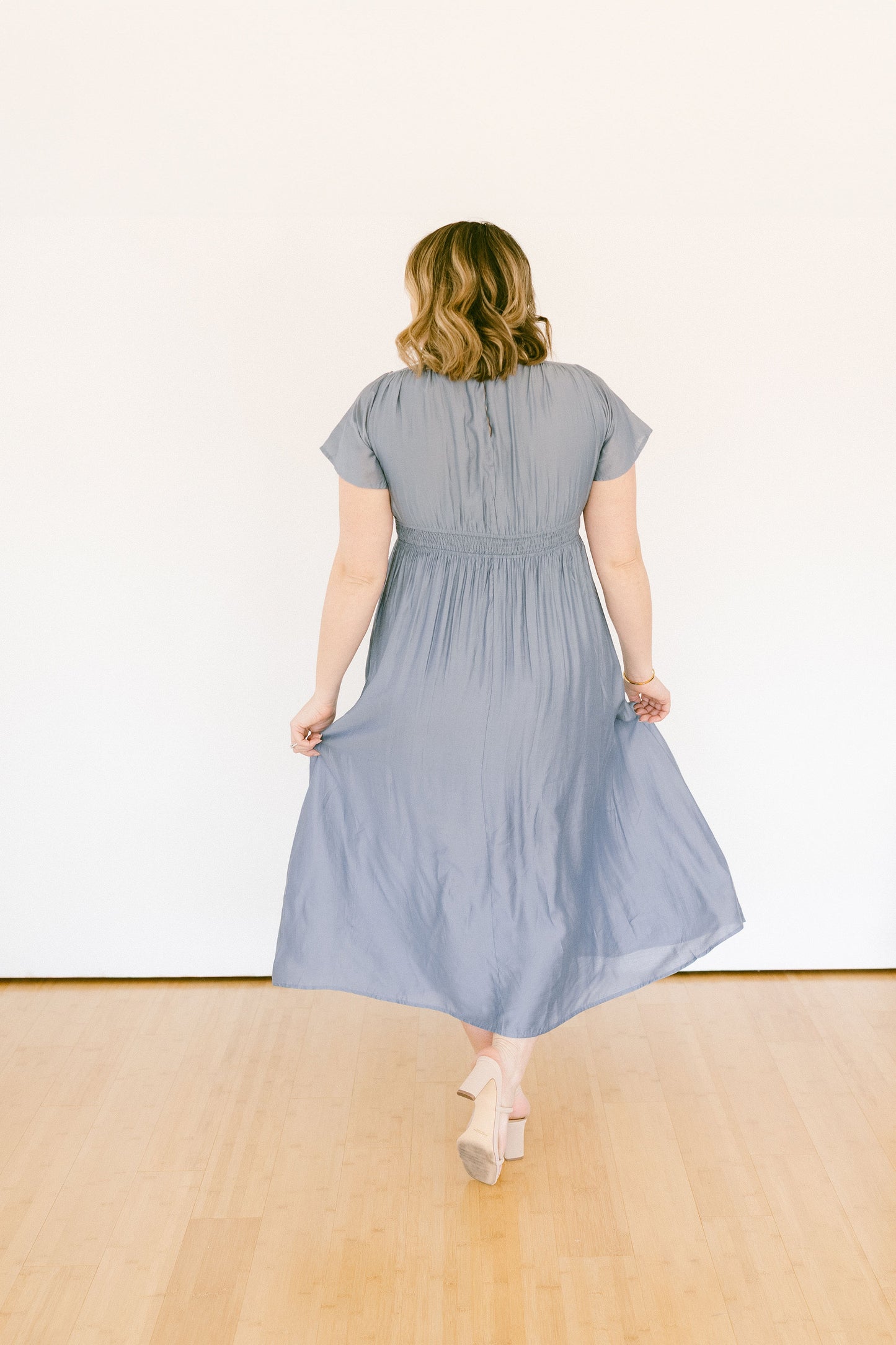 Dusty Blue Midi Dress