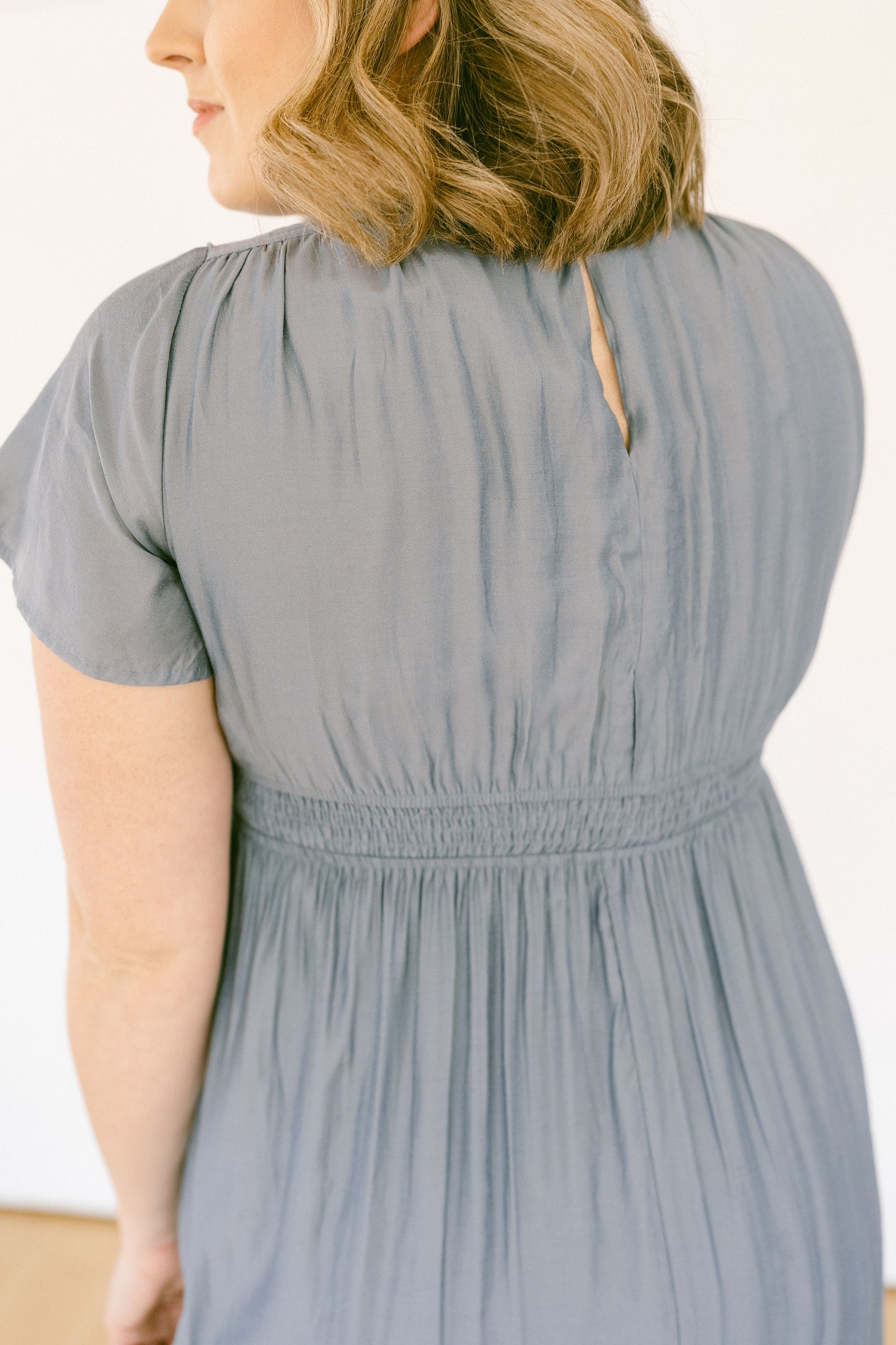 Dusty Blue Midi Dress