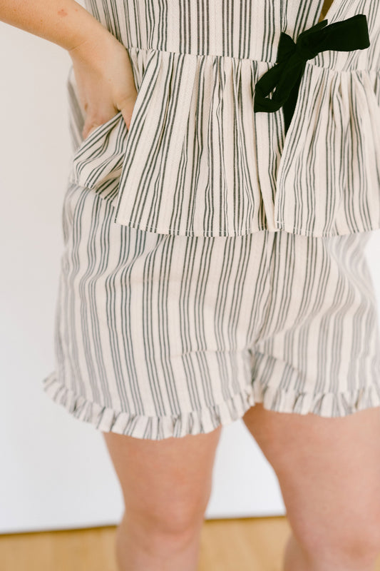 Striped Ruffled Shorts