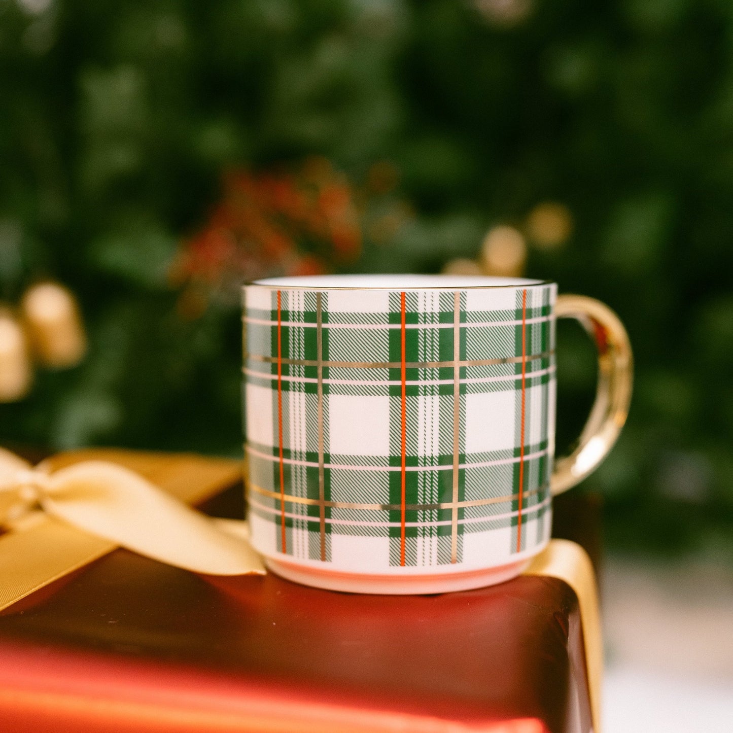 Green Plaid Coffee Mug