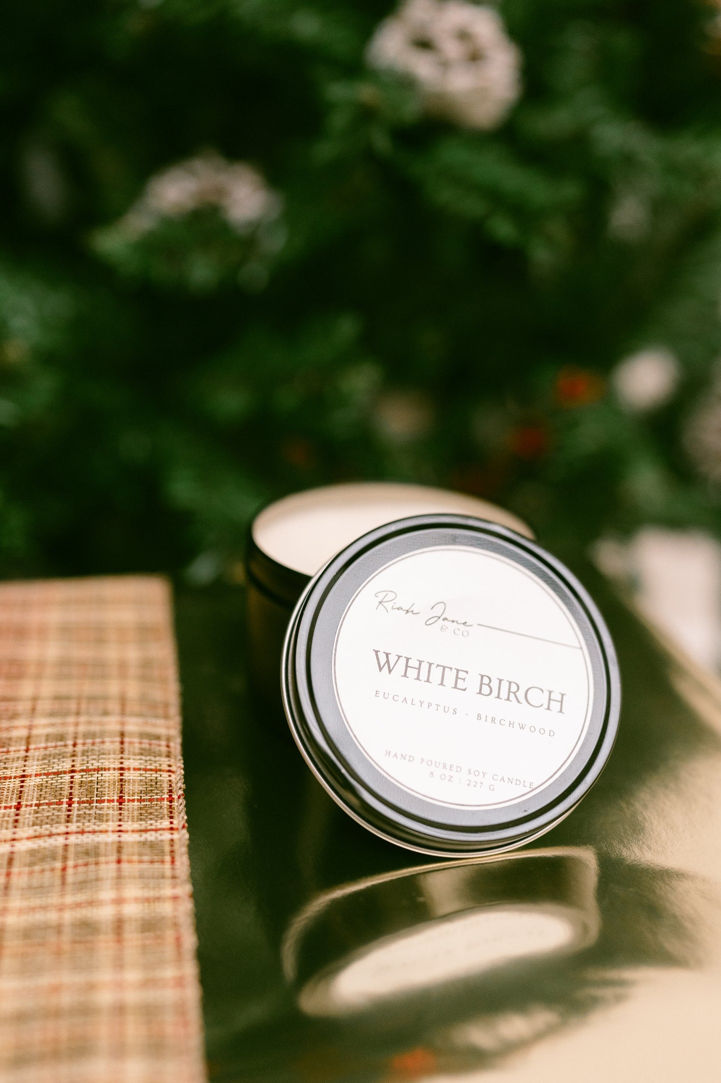 Holiday Riah Jane White Birch 8 oz Soy Candle