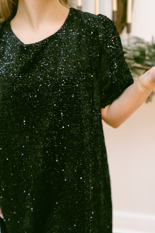 Shine Bright Velvet Sequin Dress