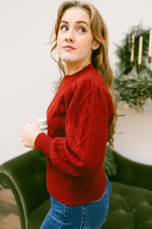 Garnet Cable Knit sweater