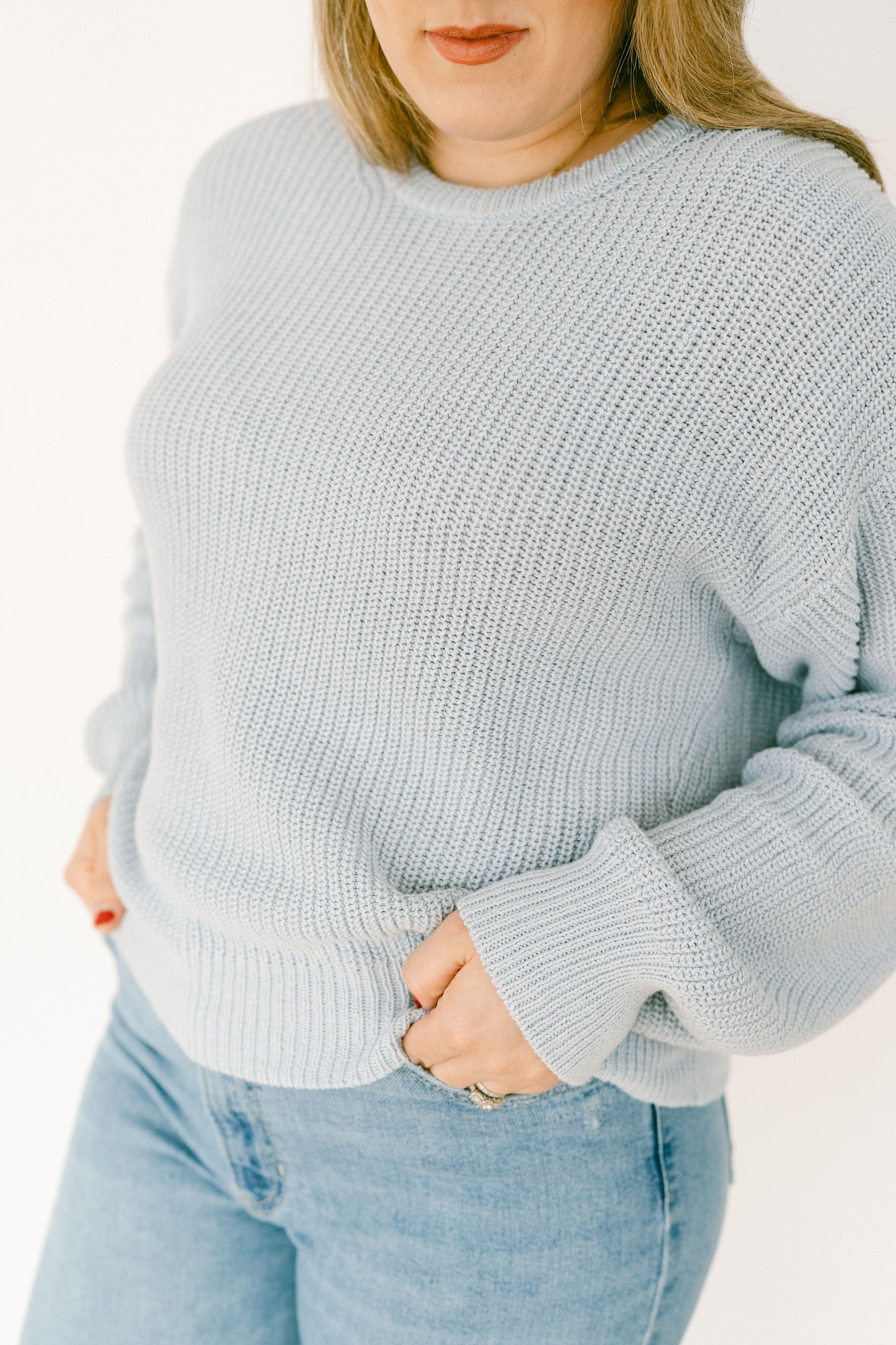 Blue Ribbed Sweater