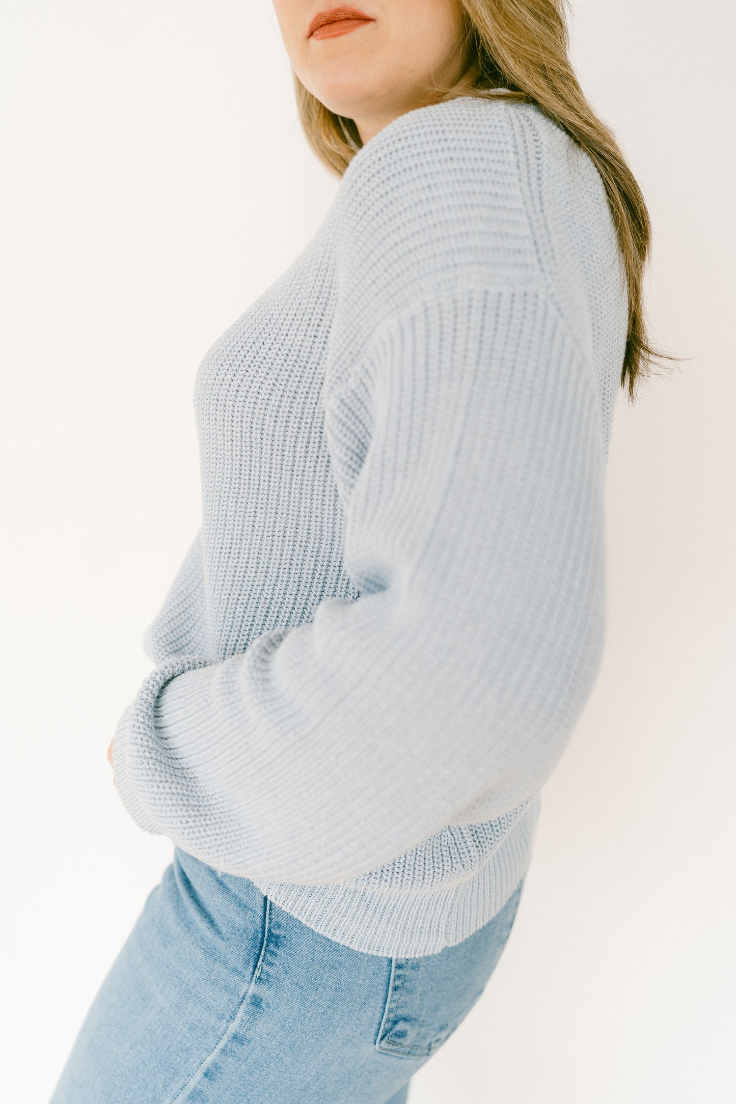 Blue Ribbed Sweater