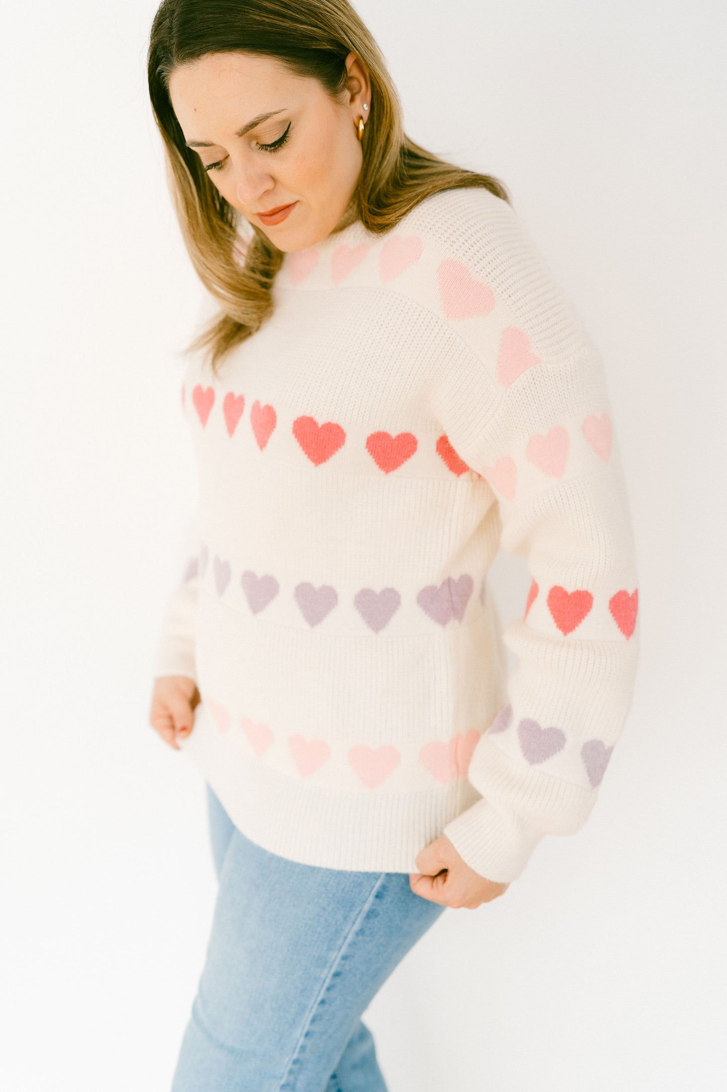 Multi Color My Heart Knit Sweater