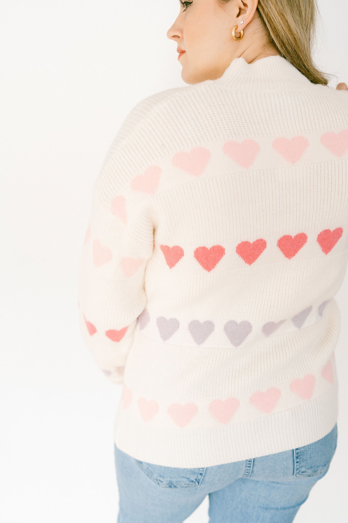 Multi Color My Heart Knit Sweater