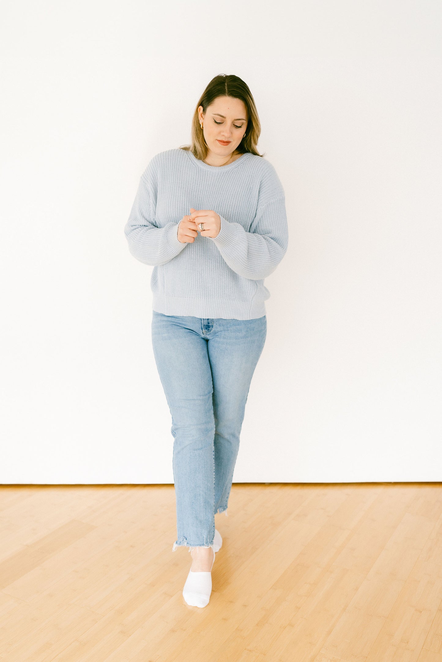 Blue Ribbed Sweater