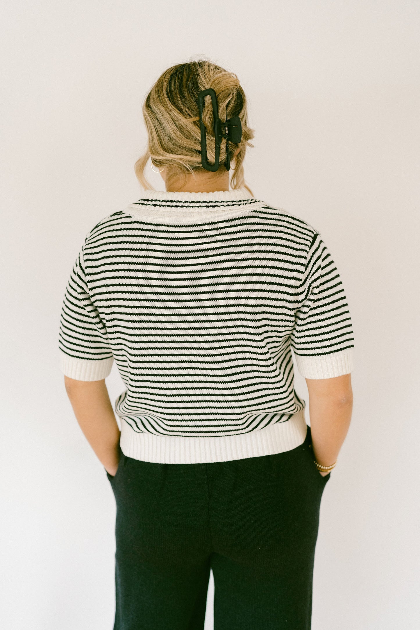 Delilahs Stripe Collar Knitted Top