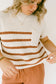 Half Mock Neck Striped Knit Top