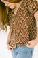 Espresso Foliage Puff Sleeve Blouse