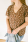 Espresso Foliage Puff Sleeve Blouse