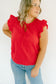 FINAL SALE - Ruffles Red Blouse