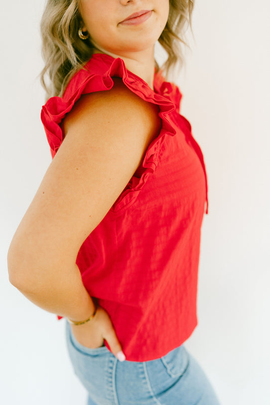 Ruffles Red Blouse