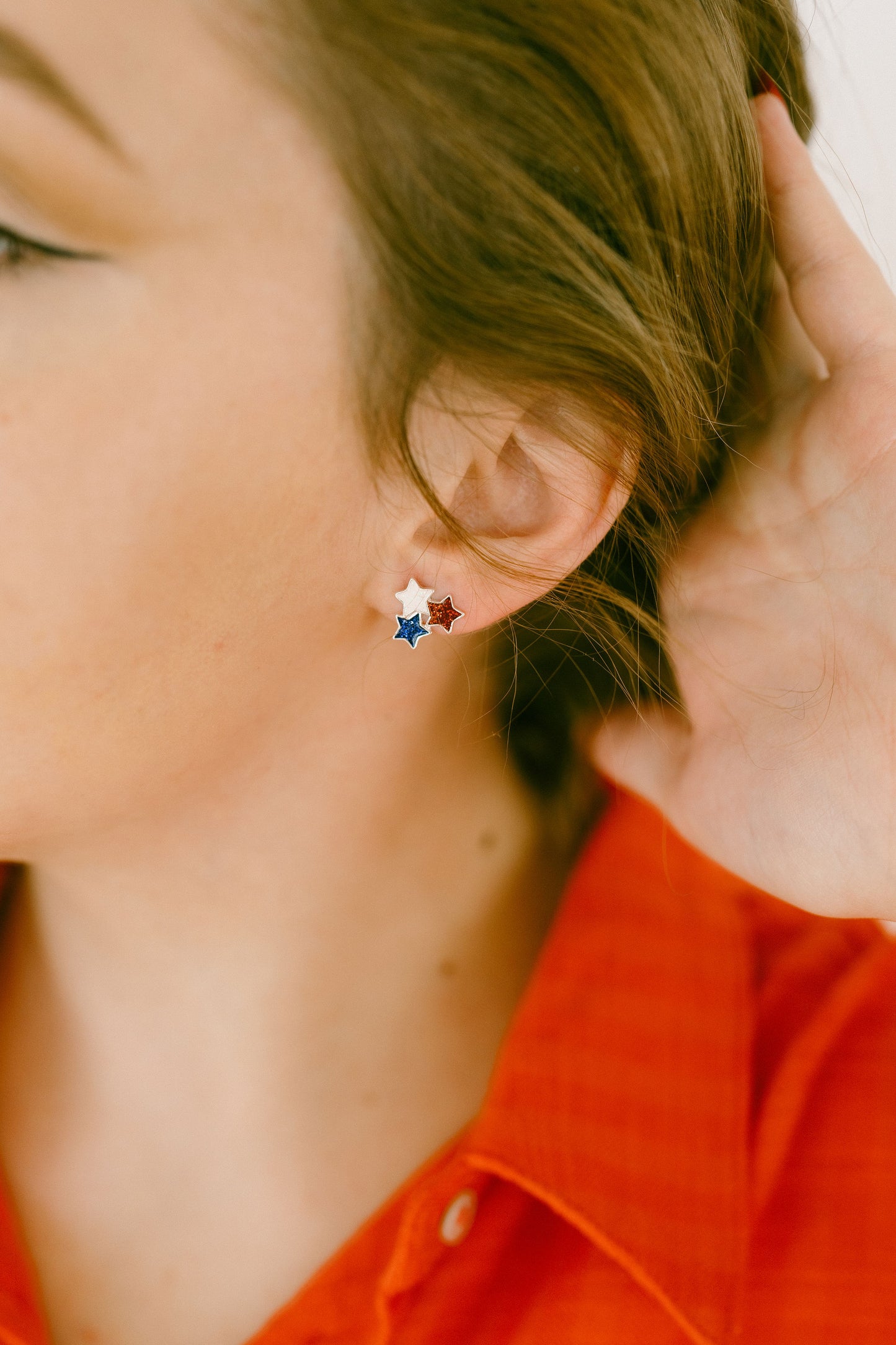 Assorted American Themed Stud Earrings Set: