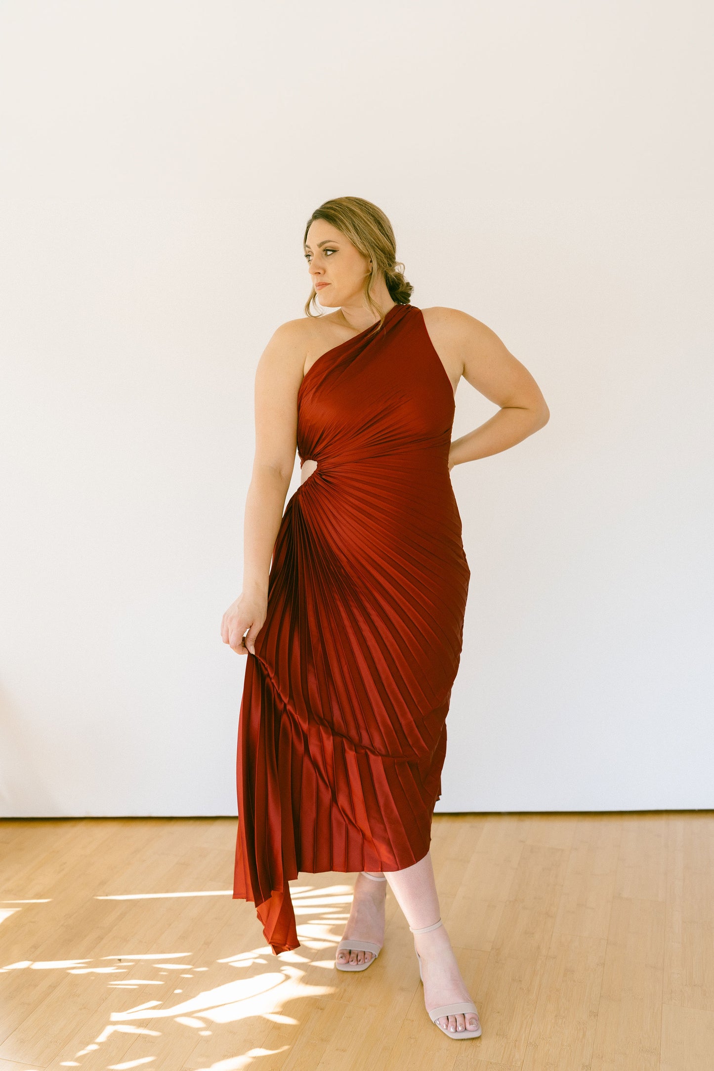 All-Over Pleated Maxi Dress