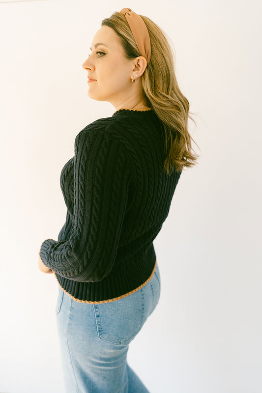 Cambridge Navy Cable Knit Sweater