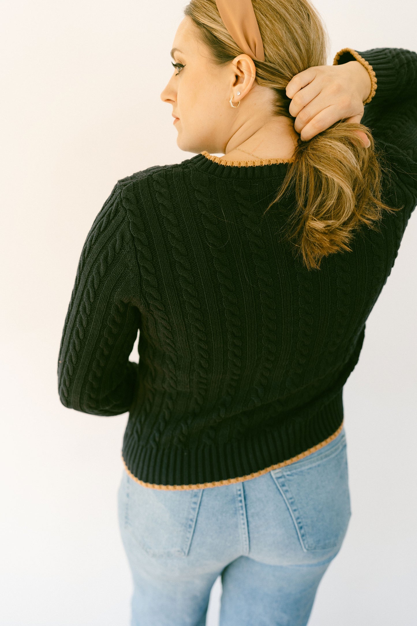 Cambridge Navy Cable Knit Sweater