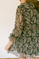 Effortless Long Sleeve Green Taupe-Leaf Midi Dress