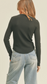 Black Ribbed Long Sleeve Basic Top