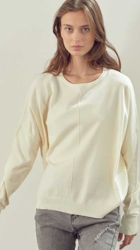 Ivory Casual Warmth Light Weight Sweater