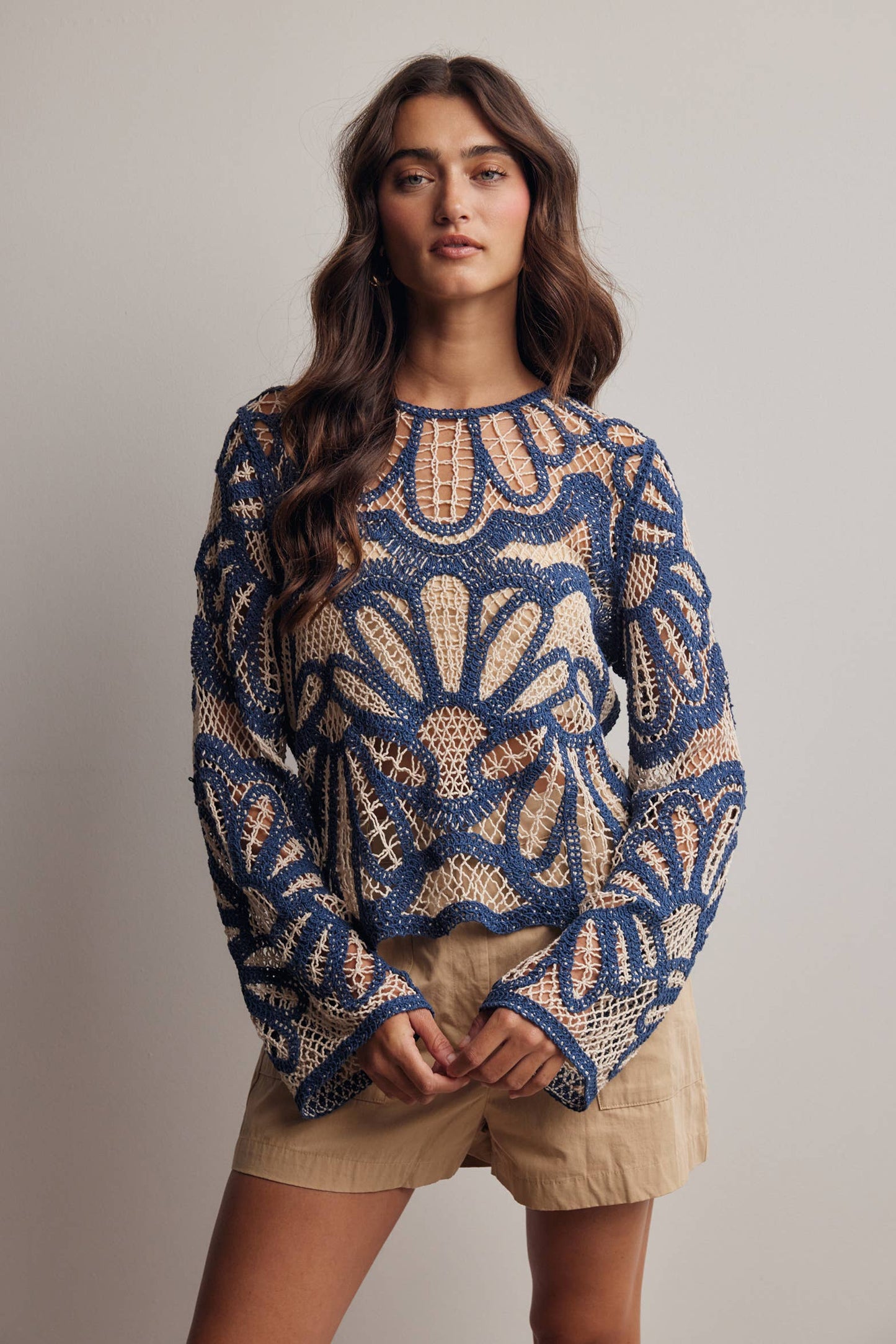 Crochet Floral Sweater