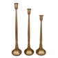 Gold Cast Iron Taper Candle Holders – Set of 3
