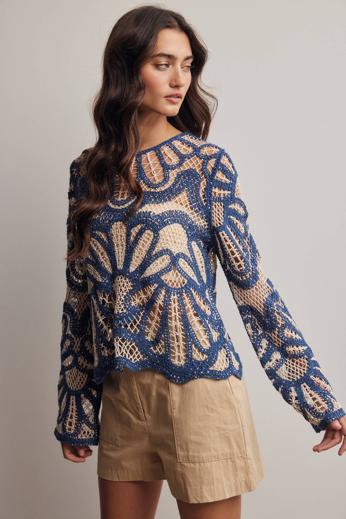 Crochet Floral Sweater