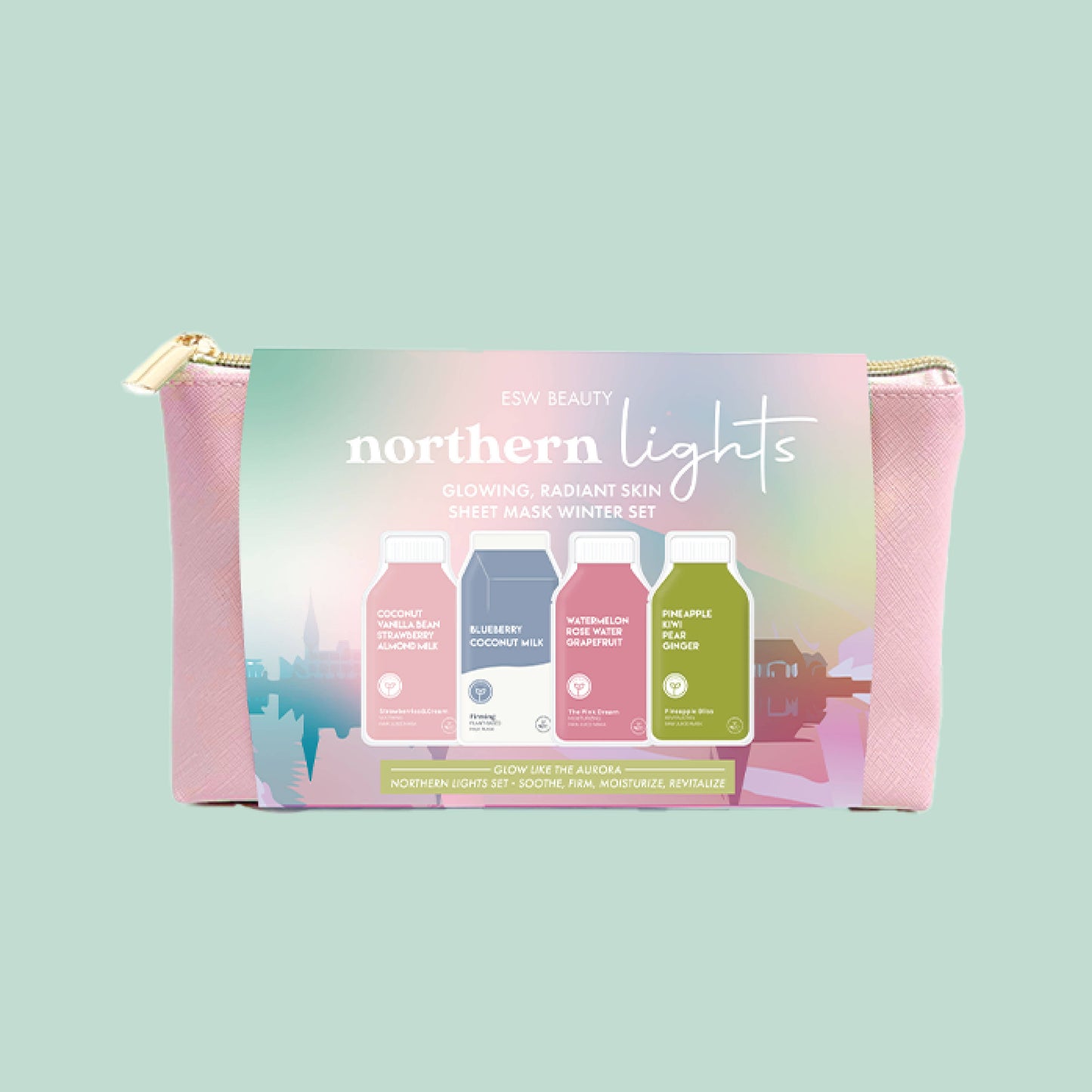 Northern Lights Glowing, Radiant Skin Sheet Mask Winter Kit