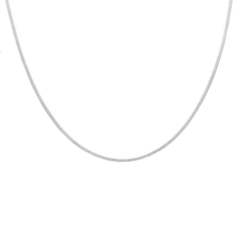 Dainty Herringbone Necklace Silver