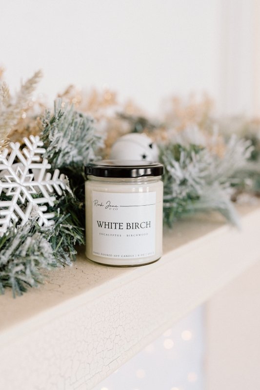 Holiday Riah Jane's White Birch 9 oz Soy Candle