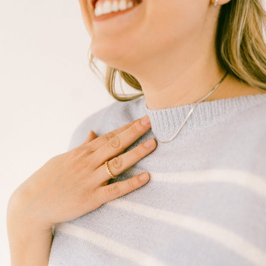 Dainty Herringbone Necklace Silver