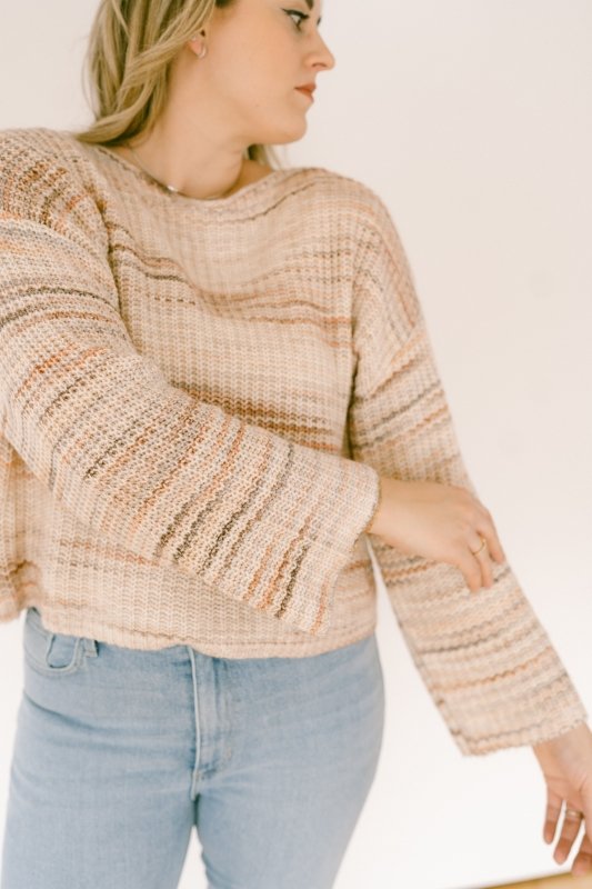 Dusty Blush of Color Rib Sweater