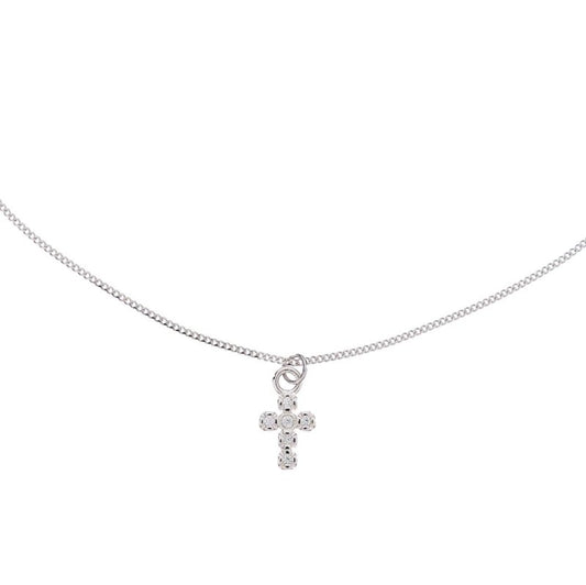 Cross Necklace Small Silver